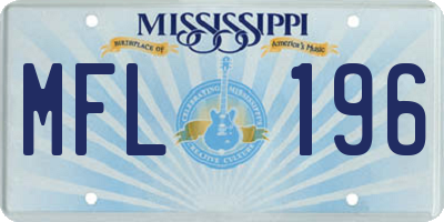 MS license plate MFL196