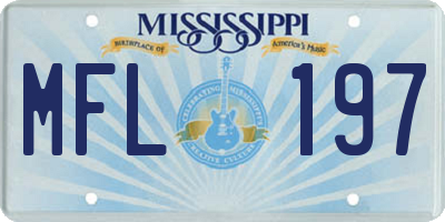 MS license plate MFL197