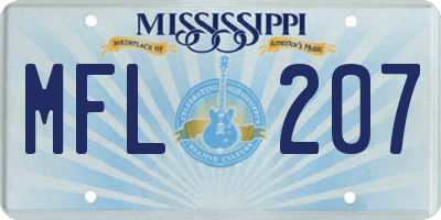 MS license plate MFL207
