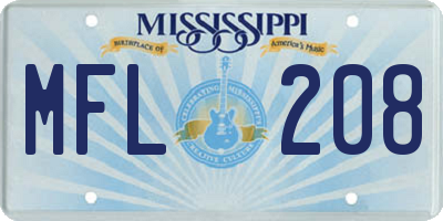 MS license plate MFL208