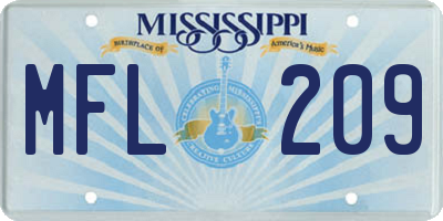 MS license plate MFL209