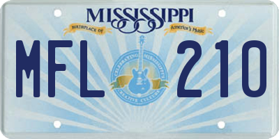 MS license plate MFL210