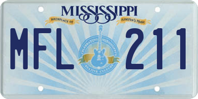 MS license plate MFL211