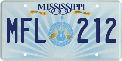 MS license plate MFL212