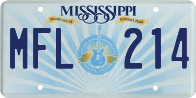 MS license plate MFL214