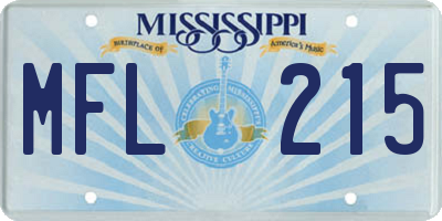 MS license plate MFL215