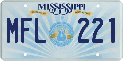 MS license plate MFL221