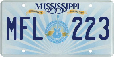 MS license plate MFL223
