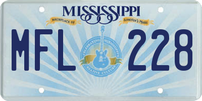 MS license plate MFL228