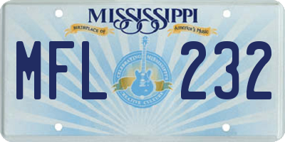 MS license plate MFL232