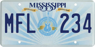 MS license plate MFL234