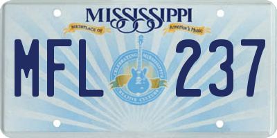 MS license plate MFL237
