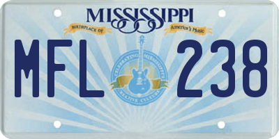 MS license plate MFL238