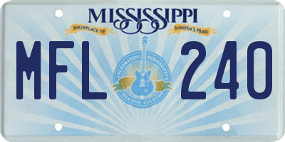 MS license plate MFL240