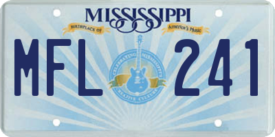 MS license plate MFL241