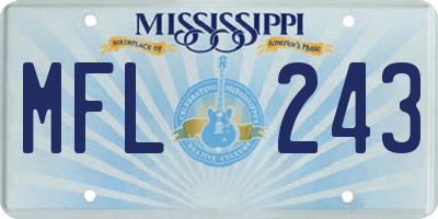 MS license plate MFL243