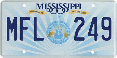 MS license plate MFL249