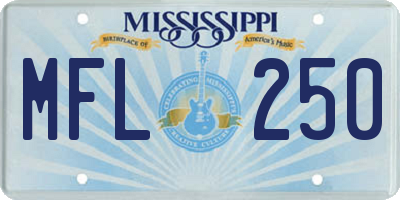 MS license plate MFL250