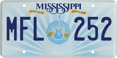 MS license plate MFL252