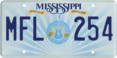 MS license plate MFL254