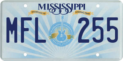 MS license plate MFL255