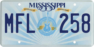 MS license plate MFL258