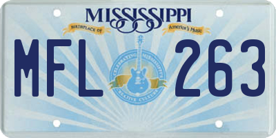 MS license plate MFL263