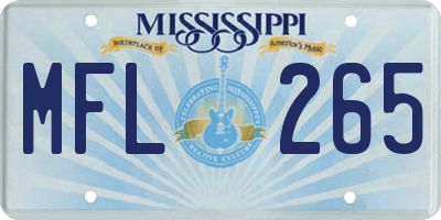 MS license plate MFL265