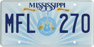 MS license plate MFL270