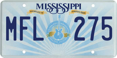MS license plate MFL275