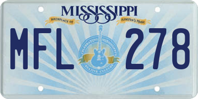 MS license plate MFL278
