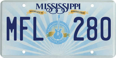 MS license plate MFL280