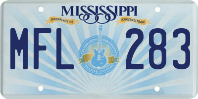 MS license plate MFL283