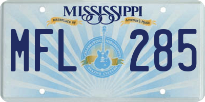 MS license plate MFL285