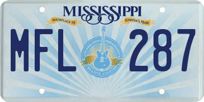 MS license plate MFL287