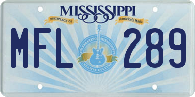 MS license plate MFL289