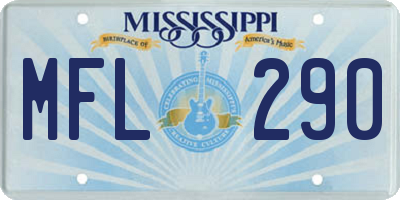 MS license plate MFL290