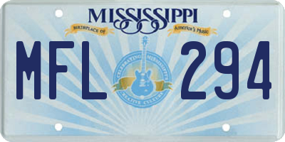 MS license plate MFL294