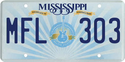 MS license plate MFL303