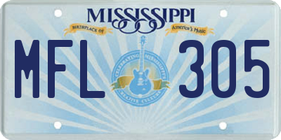 MS license plate MFL305