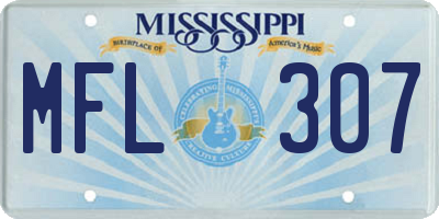 MS license plate MFL307