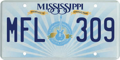MS license plate MFL309