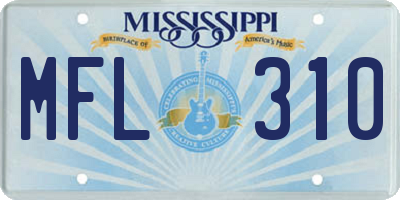 MS license plate MFL310