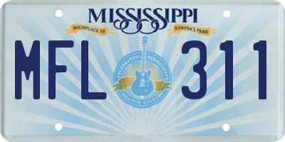 MS license plate MFL311