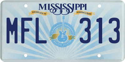 MS license plate MFL313