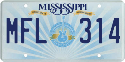 MS license plate MFL314