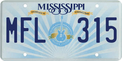 MS license plate MFL315