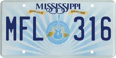MS license plate MFL316