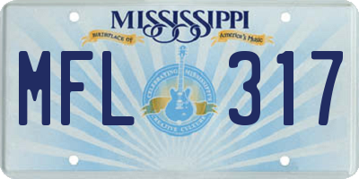 MS license plate MFL317