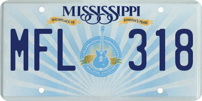 MS license plate MFL318